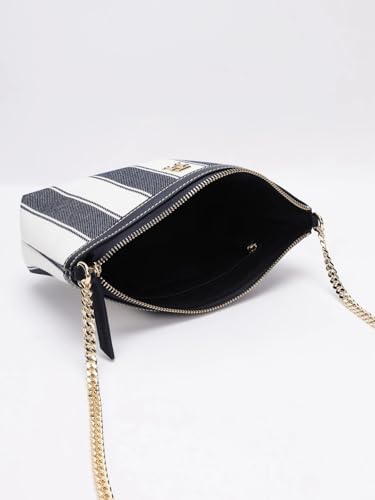 Striped Blue Polyester Sling Bag