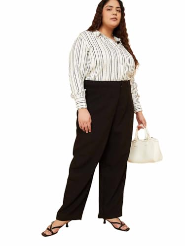 Max Women Solid Formal Trousers (Black_38)
