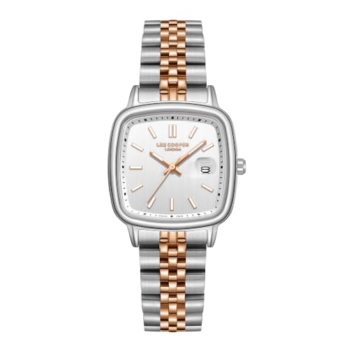 Lee Cooper Date Indicator Silver Square Dial Women's Watch - LC08307.530