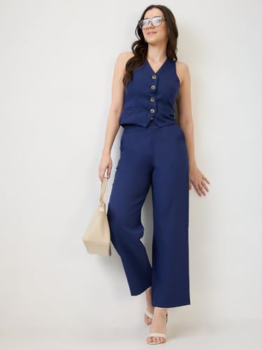 Globus Women Co-ord Set (GS571412_Navy Blue_M)