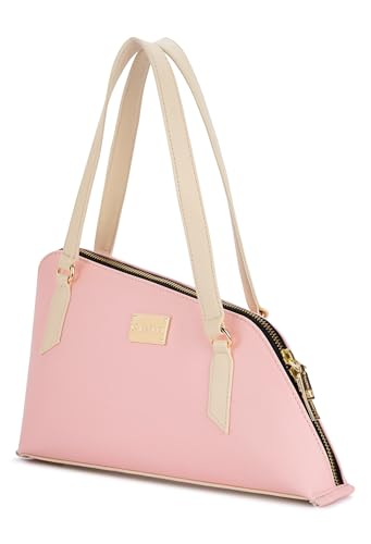 RASHKI Fawn - Womens Handbag | Spacious | Unique Shape | Party Purse | Zipper Closure (Pink)