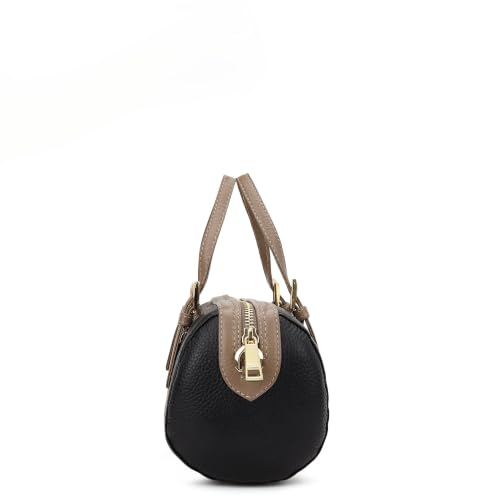Da Milano Leather Satchel Bag for Women - Black (LB-00772B)