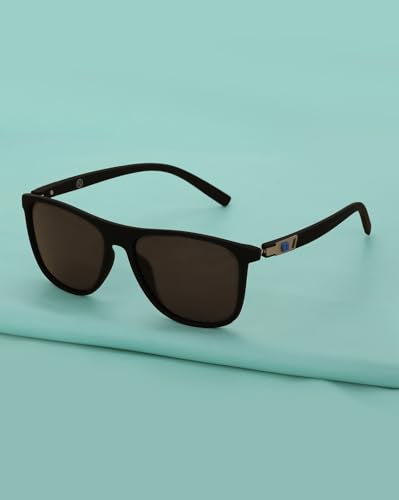 Carlton London Black with Blue Toned and Blue Polarised Lens Sunglass for men