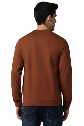 Louis Philippe Men Casual Brown Print Sweatshirt