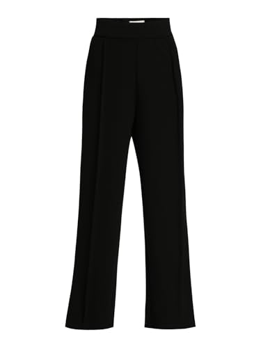 VERO MODA Girl's Solid Regular Fit High Rise Black Pants