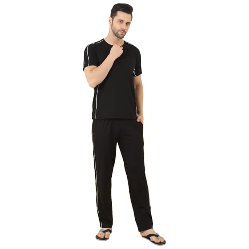 Sweet Dreams Men's Solid Pyjama Set