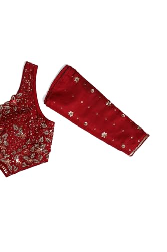 Soch Womens Maroon Viscose Embroidered Lehenga Choli With Cutdana