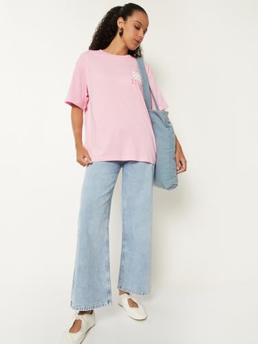 Max Women Washed Wide Leg Jeans (Blue_26)