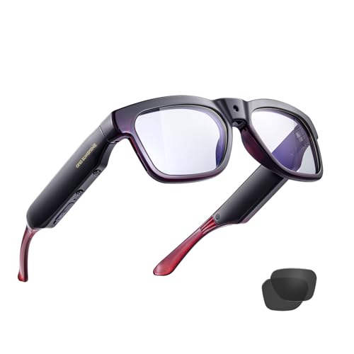 OhO Smart Glasses,128G Camera&Bluetooth Sunglasses with Open Ear Speaker Headset Headphone,Indoor&Outdoor Sports,Polarized UV Protection,for Men Women