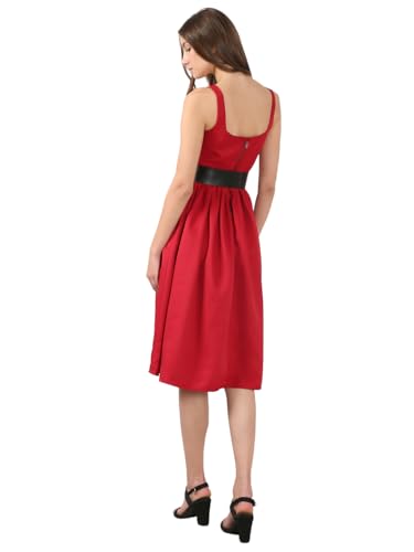 VERO MODA Women's Fit and Flare Red Dress