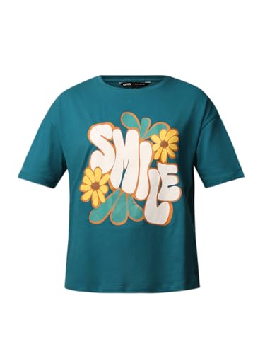 ONLY Women's Boxy Fit Blue T-Shirt
