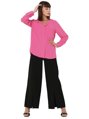 VERO MODA Women Solid Polyester Regular Fit Pink Shirt