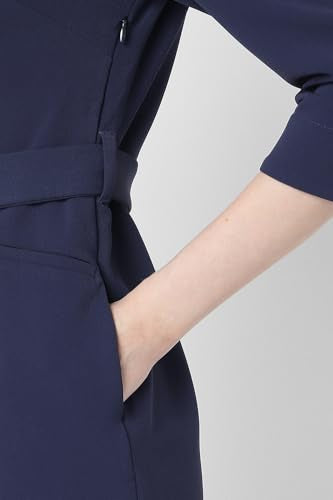 Van Heusen Women's Polyester Blend Modern Mid-Thigh Length Dress (VWDRCRGPQ14305_Navy