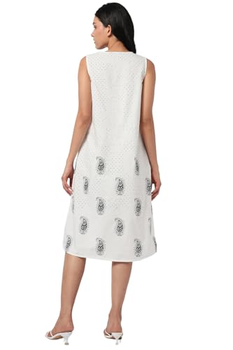 Van Heusen Women's Cotton Modern Calf Length Dress (VWDRNRGF781537_White