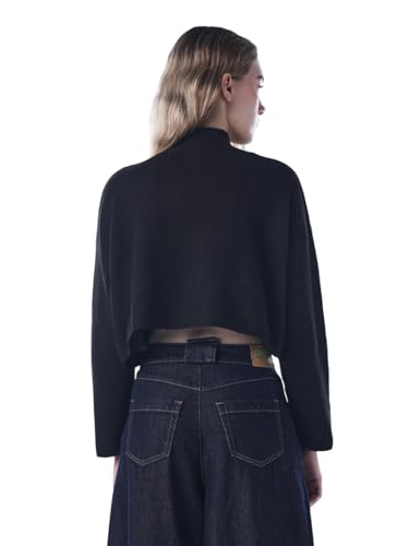 ONLY Women's Self Design Regular Fit Black Sweater