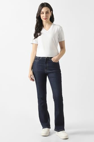 Women Navy Mid Wash Jeans