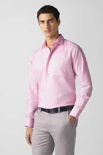 Men Pink Solid Full Sleeves Formal Shirt