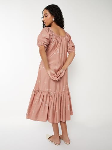 Max Women's Polyester A-Line Below The Knee Dress (SD510003_Blush