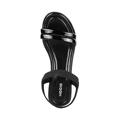 Mochi Womens Synthetic Black Sandals (Size (3 UK (36 EU))