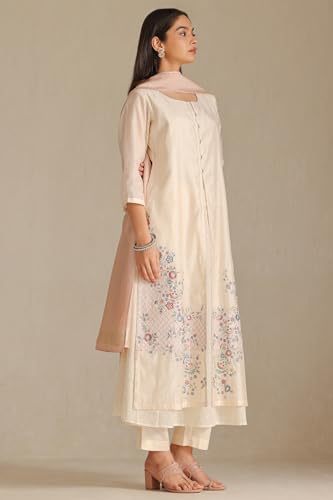 Soch Women's Chanderi Kurta Set (EWA5CD22051_Off White