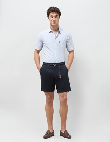 U.S.Polo Association Men's Pinstriped Seersucker Shirt (USSHT3409H_Blue_48)