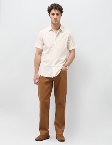 U.S.Polo Association Men's Regular Fit Seersucker Shirt (USSHT3336H_Ivory_46)