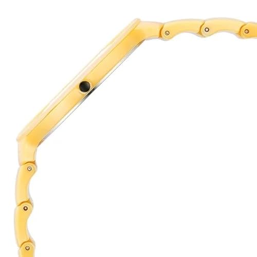 Titan Edge Squircle Camo Quartz Yellow Shaped Dial Unisex Analog Watch | Ceramic Material | Water Resistant Watch | Unisex Watches - NT1841QC08