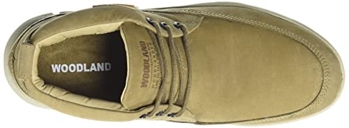Woodland Men's Khaki Leather Closed Shoe-41 EU (GC 3582119)