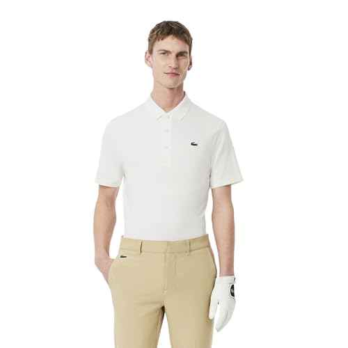 Lacoste Men's Solid Regular Fit Polos (DH8915001_White