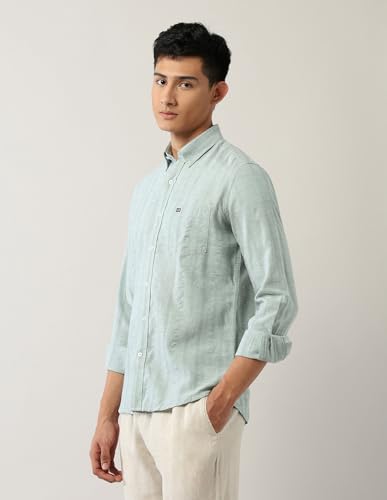 Arrow Sport Men's Vertical Striped Dobby Button Down Shirt