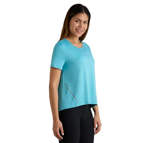 Skechers Women Reflective Tape Detailed Blue T-Shirts