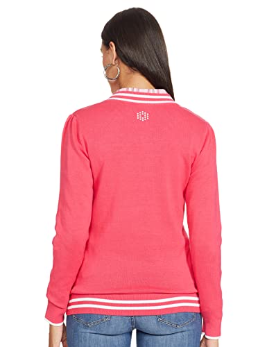 Puma Women's Cotton and Wool V-Neck Pullover Sweater (56835501_Red_L)