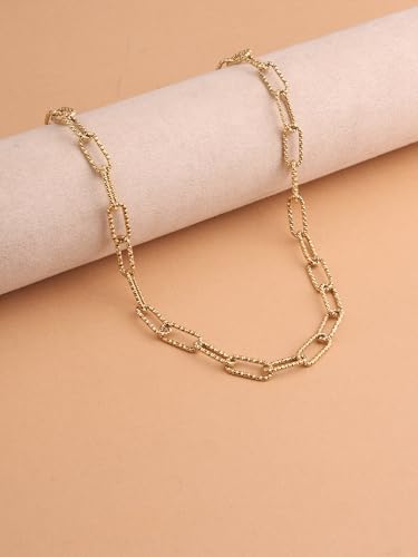 PALMONAS 18k Gold Plated Statement Chunky Link Chain Necklace for Women - Gift for Girls & Women | Waterproof & Anti-Tarnish Necklace