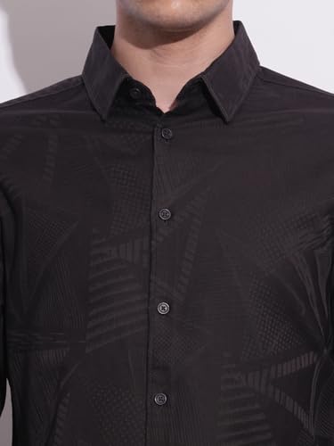 Being Human Black Moderno Fit Regular Collar Long Sleeves Men's Shirt Clothing