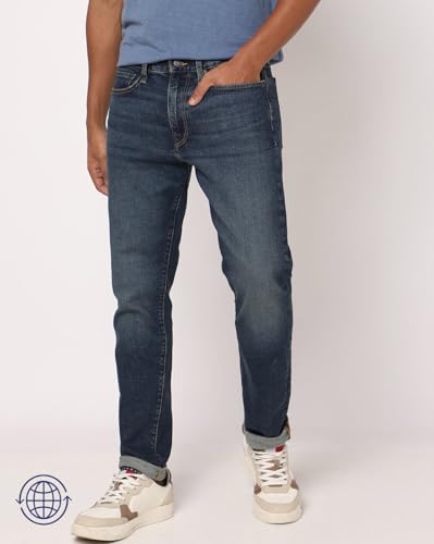 GAP Men’s Mid Wash Slim Fit Tapered Stretchable Jeans, Indigo,28/32