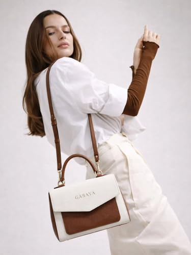 GABAYA Celest Mini Vegan Leather Handbag for Women | Structured Top Handle & Crossbody Bag | Elegant Designer Purse for Party, Office & Daily Use