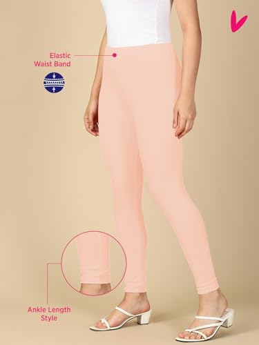 Lux Cozi PYNK Women's Solid Premium Cotton Lycra Ankle Length Leggings_COZI_PYNK_Ankle_Length_105_FS_1PC Crystal Pink