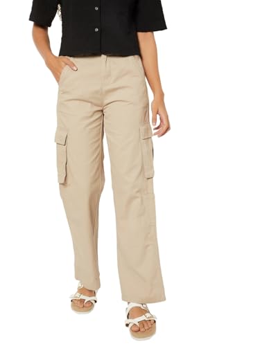 Max Women Solid Cargos (Beige_M)
