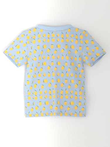 Nautinati Girls’ Mango and Lemon Print Cotton T-Shirts | Pack of 2 T-Shirts for 2 to 10 Years