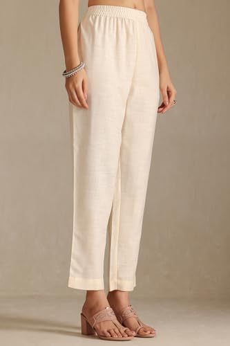 Soch Women's Chanderi Kurta Set (EWA5CD22051_Off White