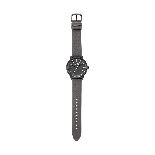 Armani Exchange Grey Quartz Leather Watch AX2764