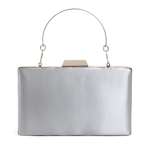 EXOTIC® Royal Glow Evelyn Rectangular Knot Clutch | Perfect For Gifting | Women Best Party Bridle | Wedding Bridle - Royal Glow Collection (GREY)