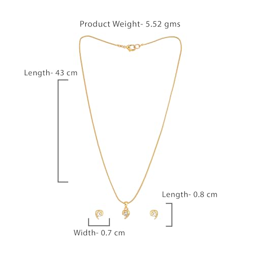 Estele 24Kt Gold Plated Enchanted Hearts Necklace Set for Women