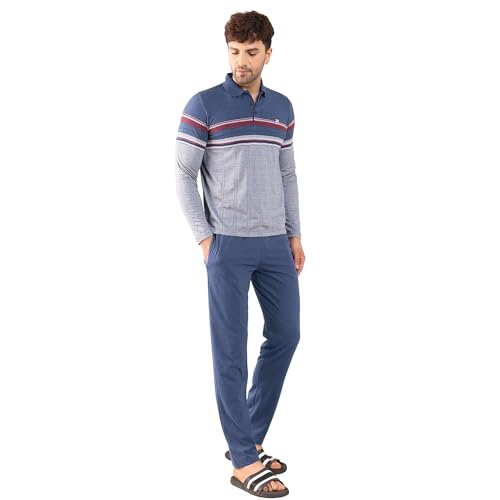 Sweet Dreams Men's Textured Printed Pyjama Set