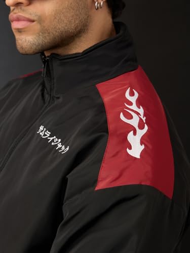 The Souled Store Cartoon Network: Samurai Jack Men and Boys Full Sleeves Stand Collar Graphic Printed Polyester Oversized Fit Lightweight Streetwear Racer Jacket