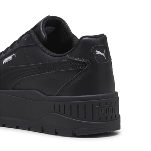 Puma | Karmen II Women's Leather Sneakers | Black-Black-Silver | 7UK