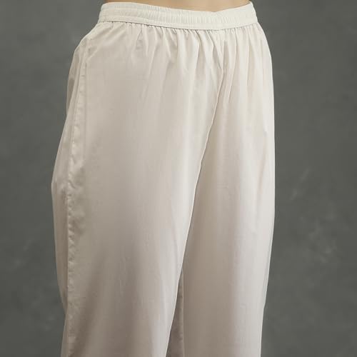 BIBA Women's Silk Chanderi Kurta Sets (CKD10959AW24IVRY_White