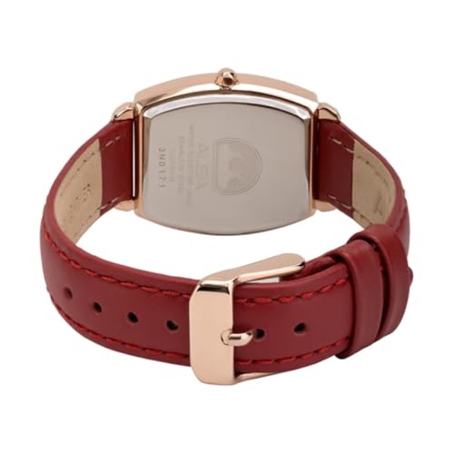 Alba Rose Gold with Red Leather Strap-AH7CT2X1