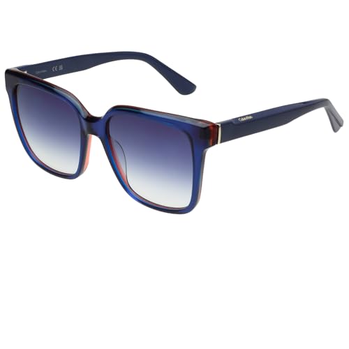 Calvin Klein|Blue Full Frame Square Sunglasses|100% UV Protected (Uv 400) Blue Gradient Faded Lens|Women's|Medium|Ck 21530 438 55 S