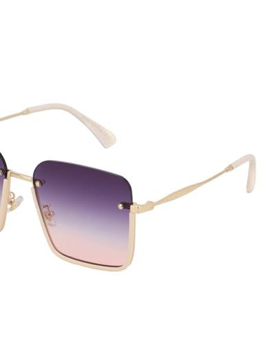 Carlton London Premium Gold Toned & UV Protected Lens Oversized Sunglass for women - SaumyasStore